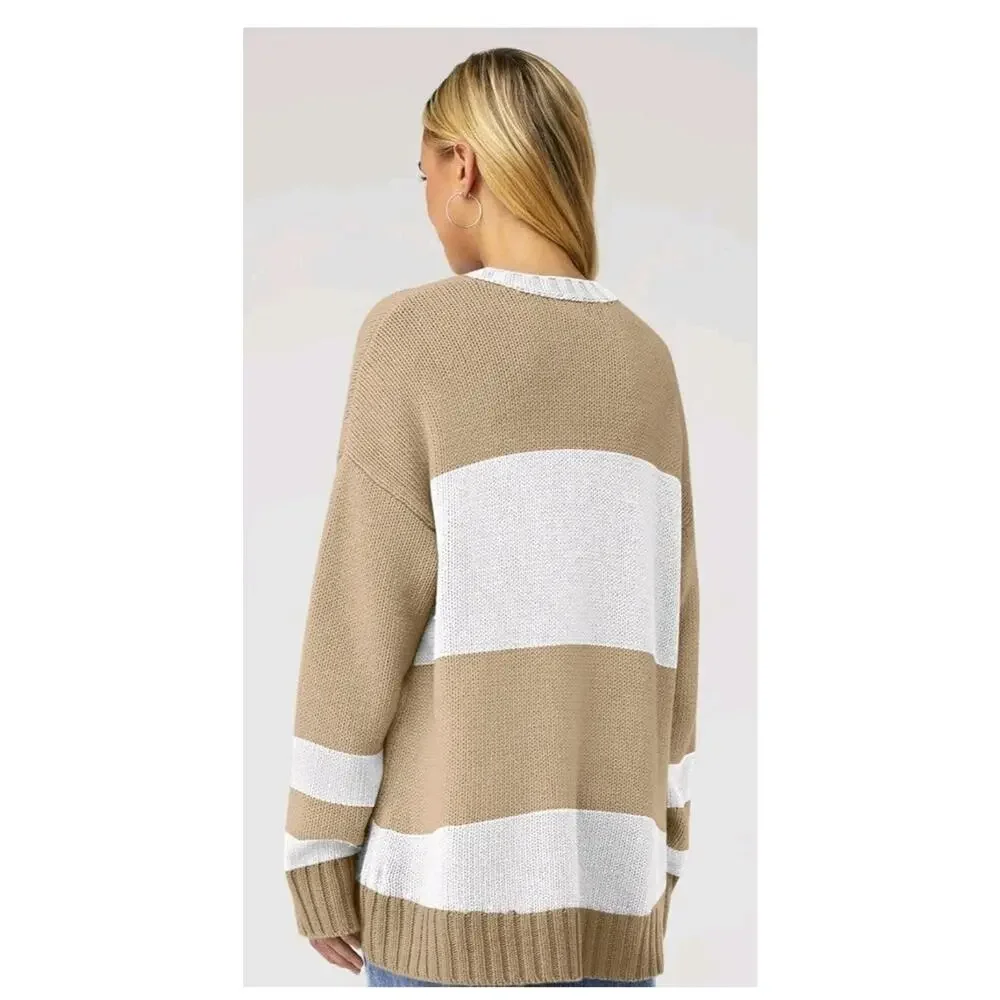 Oversized Sweater for Women Fall Knit Fashion Crewneck Long Sleeve SZ SMALL - Picture 4 of 7